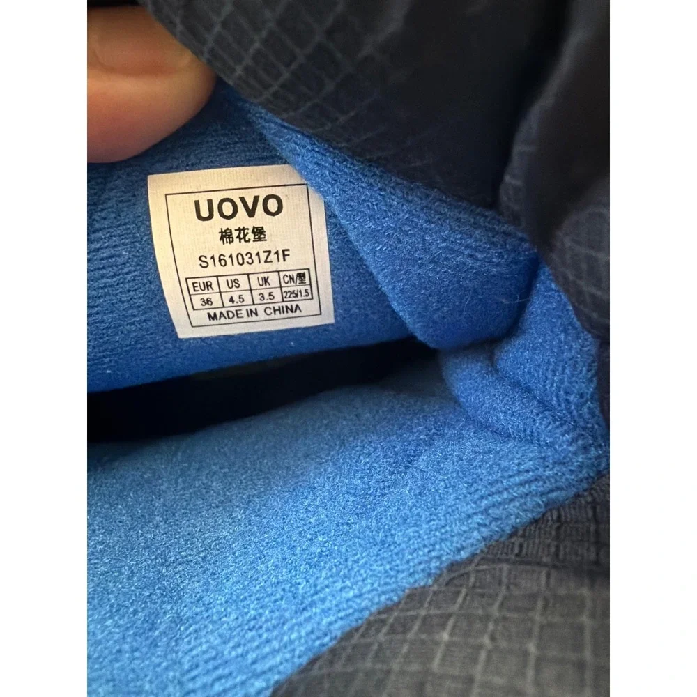 UOVO Boys Navy Blue Winter Snow Boots Front Zip Fleece Lined S161031Z1F Size 4.5